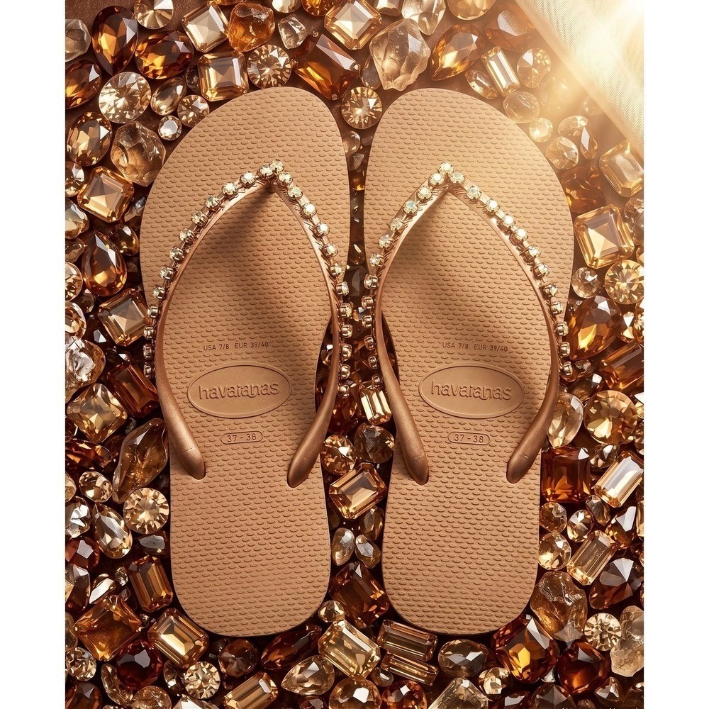 SLLX0004 | W's 9/10 | Swarovski x Havaianas Solar Aurora flip flops / sandals